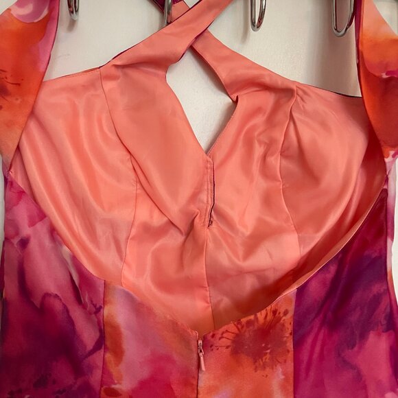 Floral Dress Gown Pink Cross back printed - Picture 3 of 5